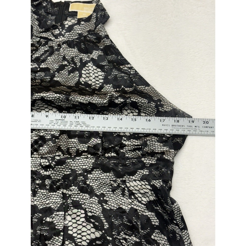 Michael Kors sleeveless halter top 100% Silk Babydoll Style Sz 10 Classic Chic - Picture 10 of 13
